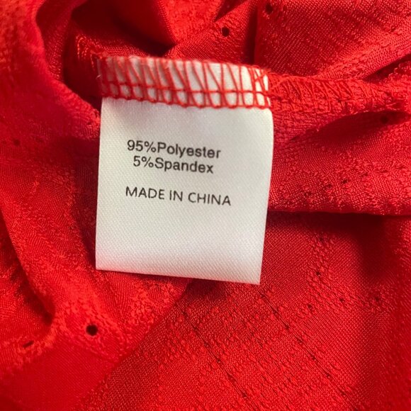 BKRIVE Womens Sleeveless Shift Dress Textured Red Size Large New Pockets - Picture 9 of 9